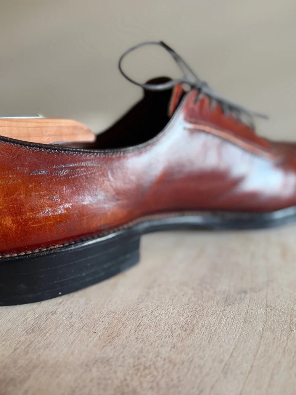 Allen Edmonds  Belgium Burgundy Cap Toe Oxford Formal Vintage Mens Size 11 AAA